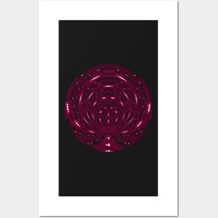 Polka Dot Pixel Patterns Burgundy symmetric Star Posters and Art